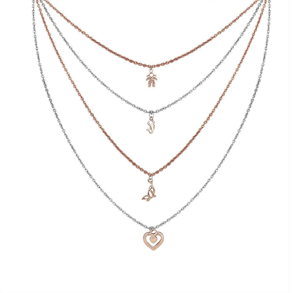 Multilayer Chain Necklace in Sterling Silver | Bridal Jewellery India