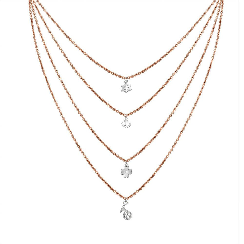 Multilayer Chain Necklace in Sterling Silver | Bridal Jewellery India