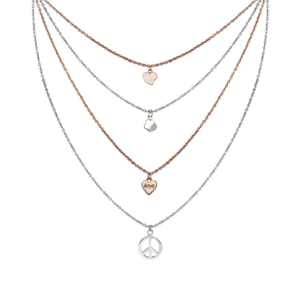 Multilayer Chain Pendants in Sterling Silver | Bridal Jewellery India