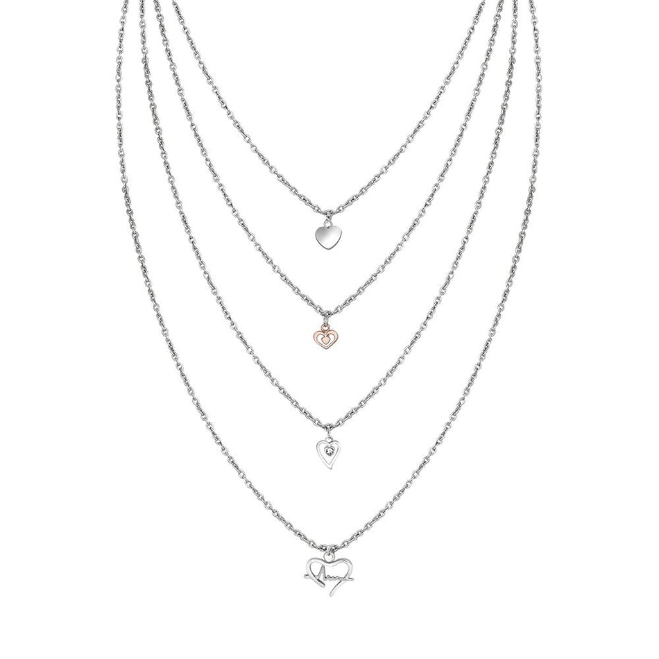 Multilayer Chain Necklace in Sterling Silver | Bridal Jewellery India