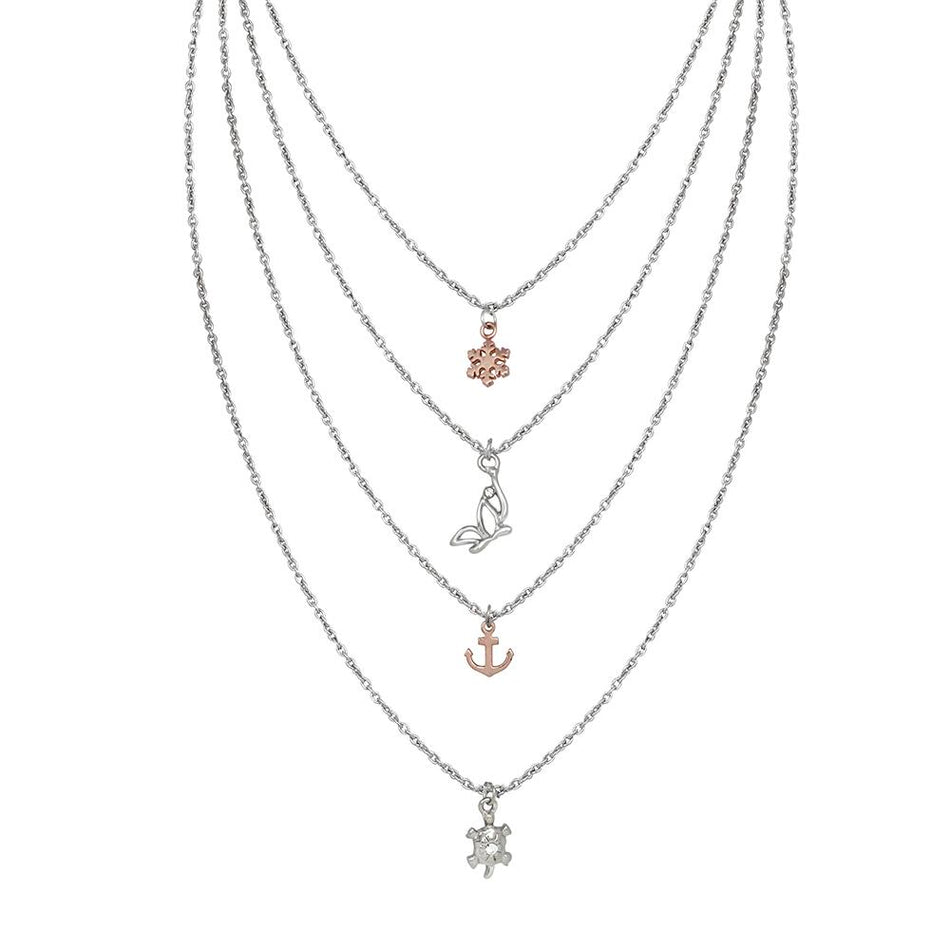 Multilayer Chain Pendants in Sterling Silver for Women | Bridal Jewellery India