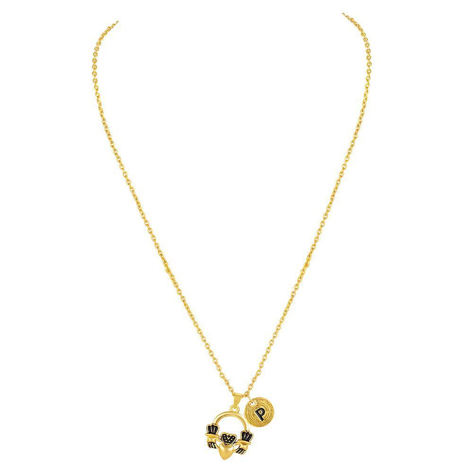 Heart Chain Pendant in Gold Tone | Bridal Jewellery India