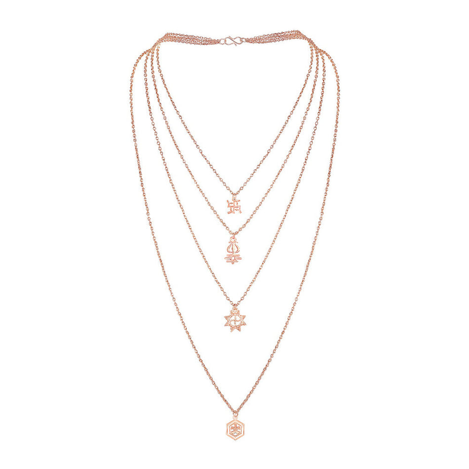 Hexagone Chain Necklace in Sterling Silver | Bridal Jewellery India