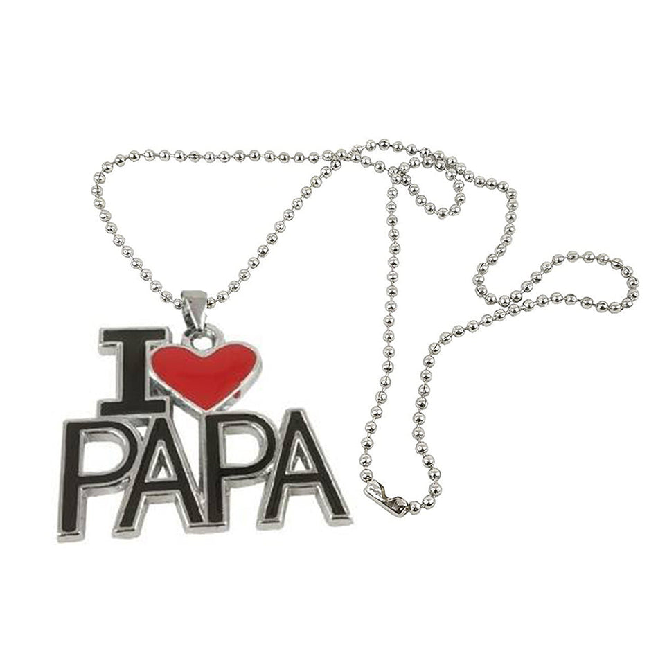 I Love Dad Heart Pendant in Meena Enamel | Bridal Jewellery India