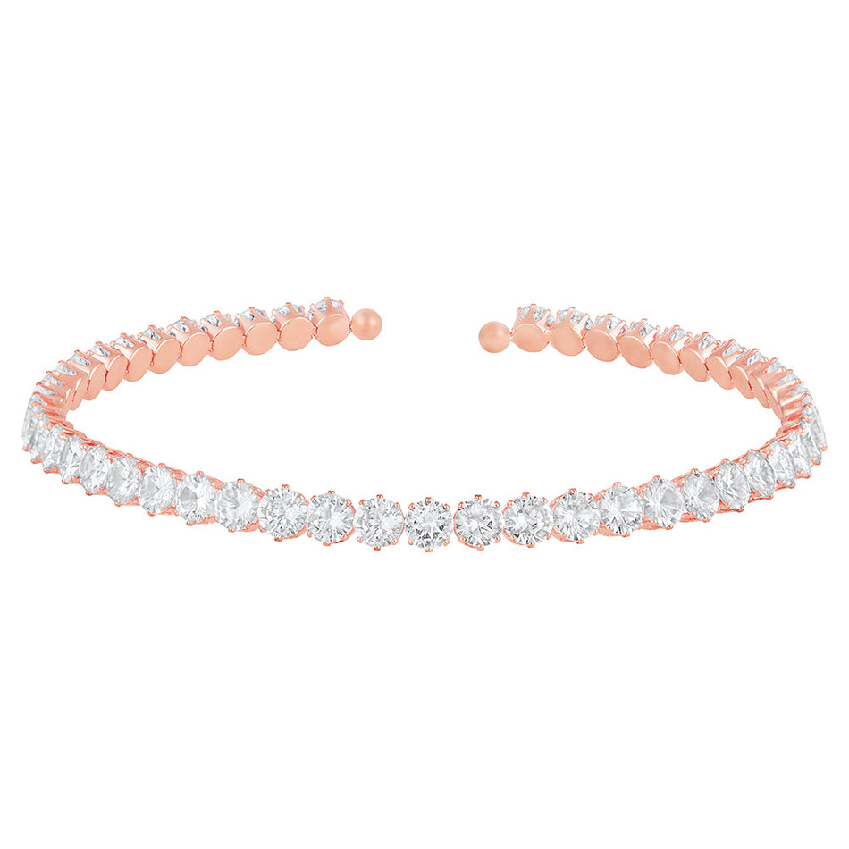 Rose Gold Tone Choker with Cubic Zirconia | Bridal Jewellery India