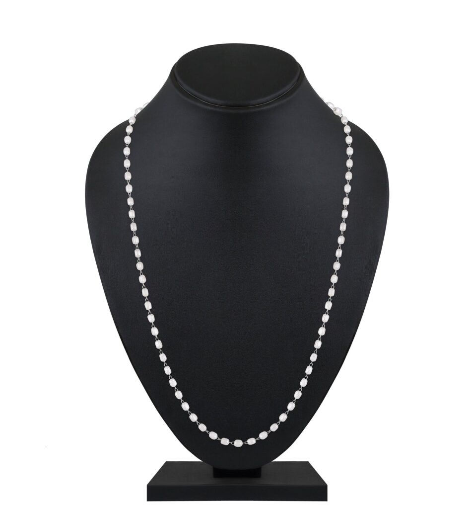 White Pearl Silver Necklace for Women | Bridal Jewellery India