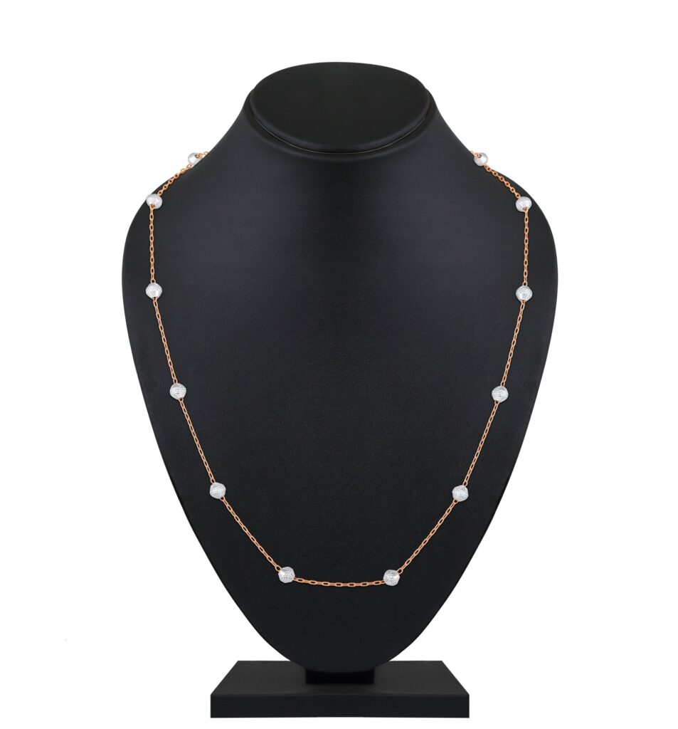 Rose Gold Plated Chain Necklace for Women | Bridal Jewellery India