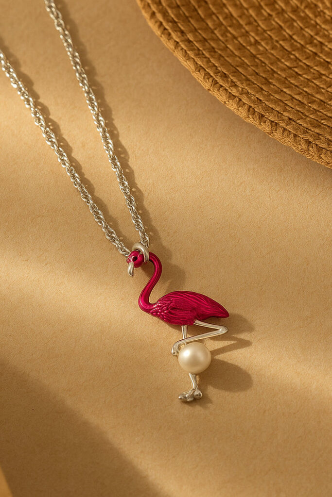 Silver Swan Pearl Pendant Necklace for Women | Bridal Jewellery India