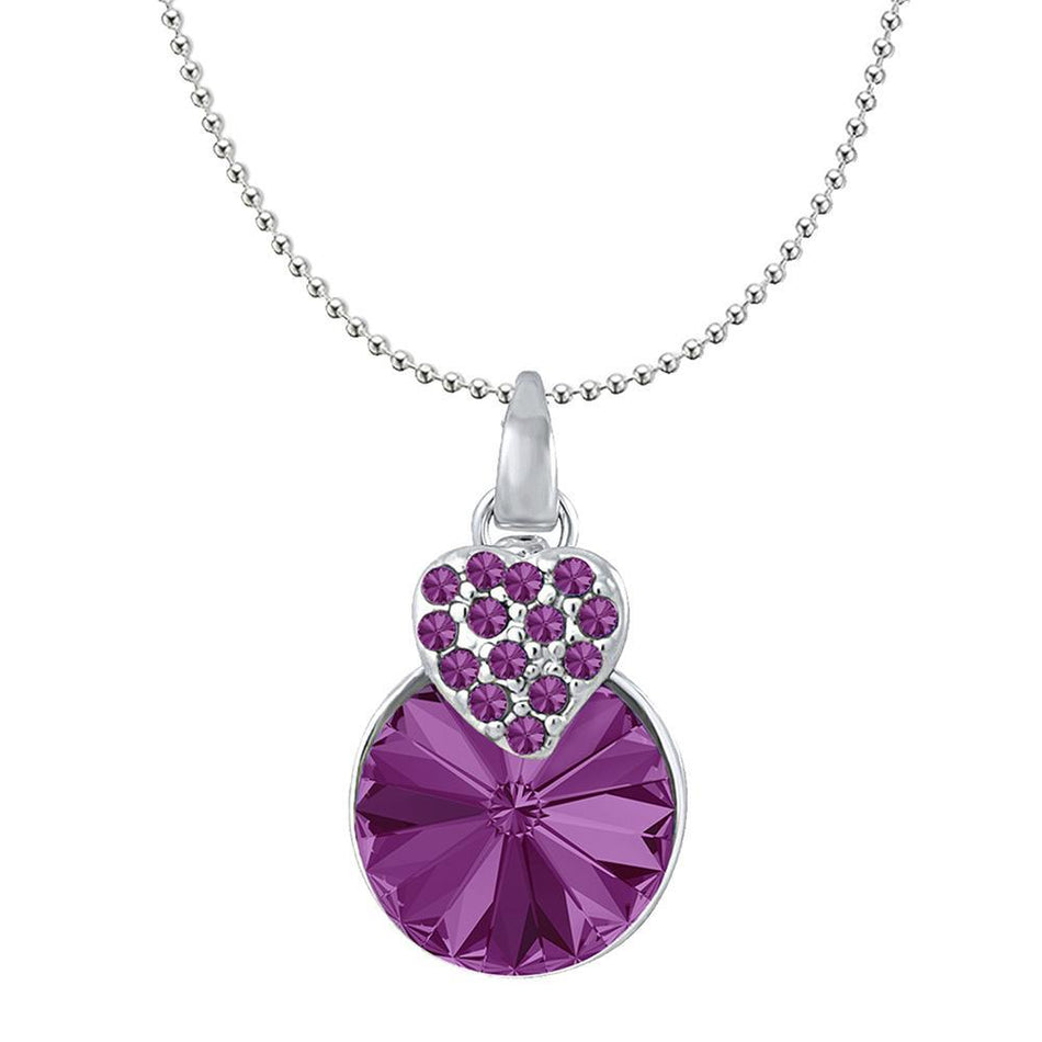 Fushia Heart Necklace in Silver | Bridal Jewellery India
