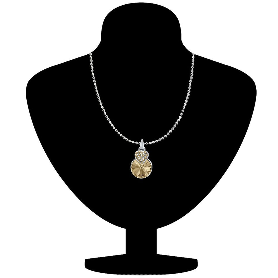 Heart Pendant in Brown Oxidised Silver | Bridal Jewellery India