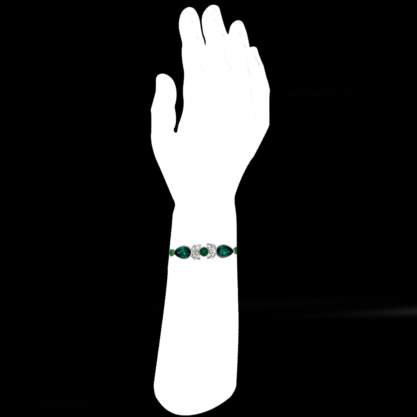 Rhodium Plated Green Crystal Rakhi for Brother | Bridal Jewellery India