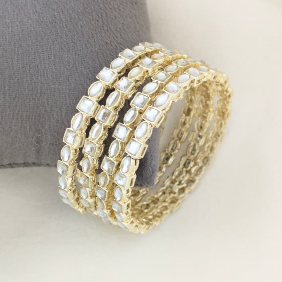 Kundan Bangles in Heritage Gold Plated | Bridal Jewellery India