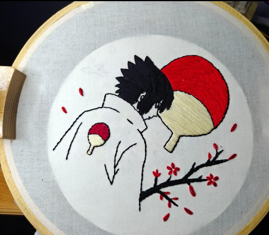 Hand Embroidery Sasuke Uchiha Anime | Bridal Jewellery India